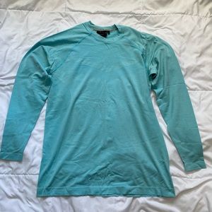 Men’s Teal Alphalete Long Sleeve Workout Shirt Size Large